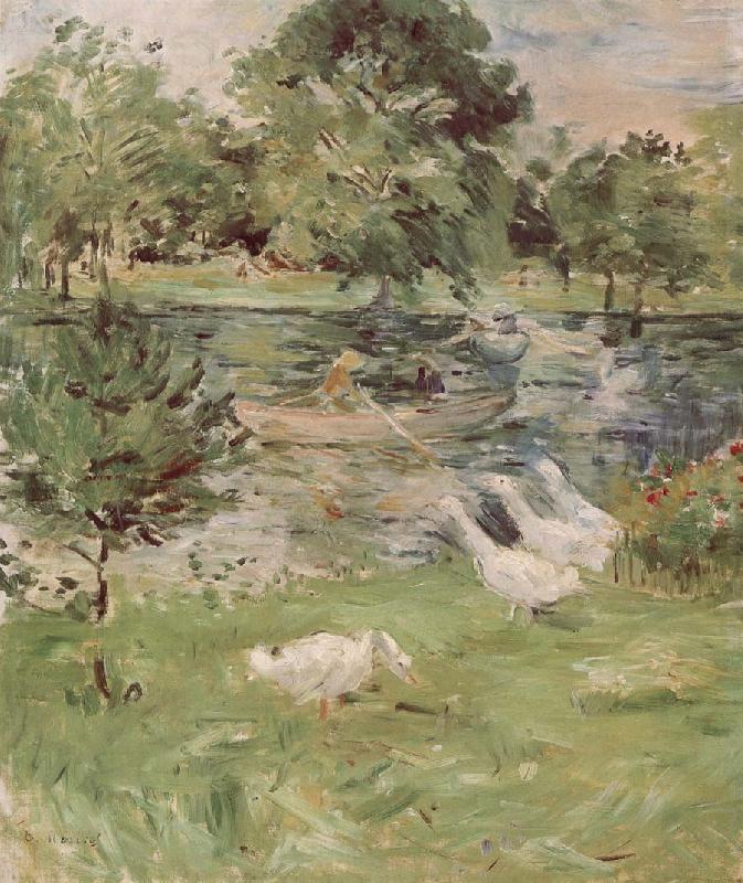 Berthe Morisot The Girl is rowing and goose oil painting image